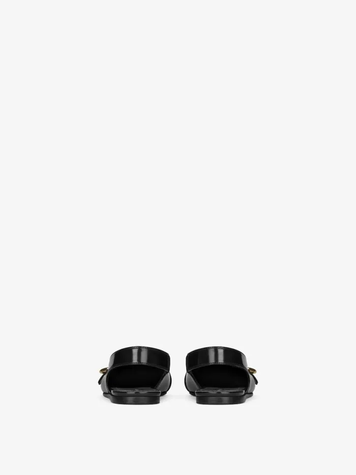 Voyou Flat Slingbacks In Leather Black Women Givenchy Slides and Sandals