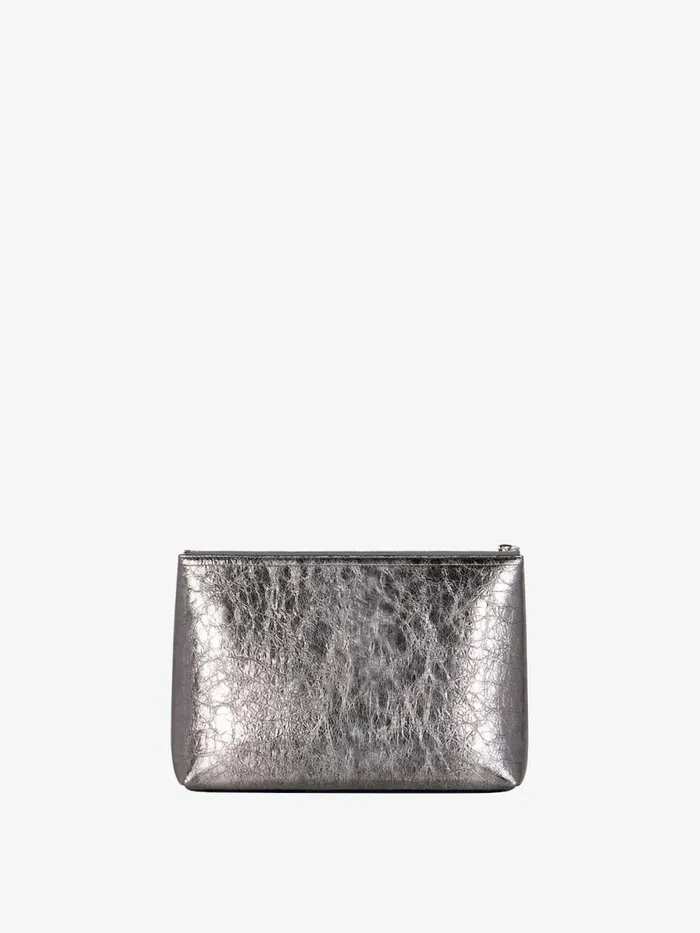 Voyou Pouch In Laminated Leather Silvery Grey Women Givenchy Wallets and Card Holders