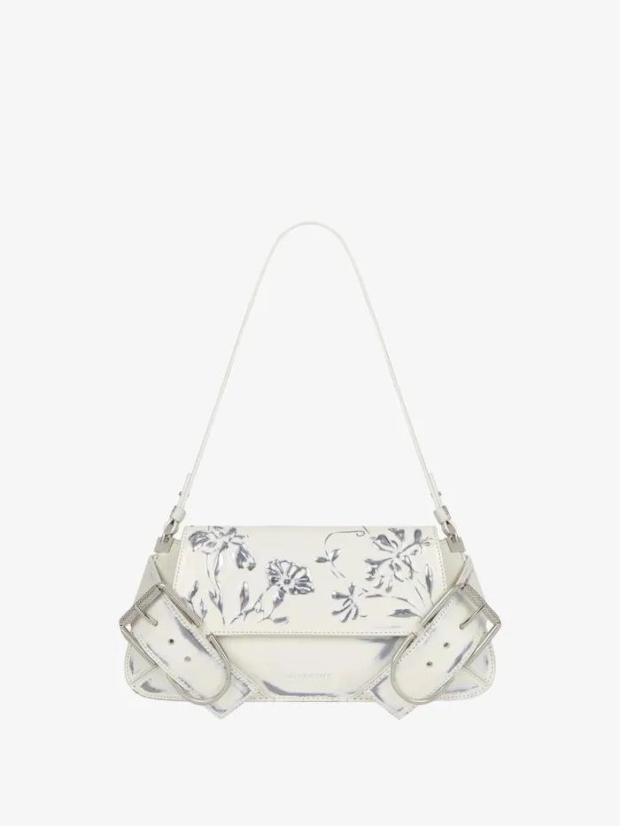 Voyou Shoulder Flap Bag In Leather With Floral Pattern Ivory Women Givenchy Shoulder Bags Voyou Shoulder Flap Bag In Leather With Floral Pattern Ivory Women Givenchy Shoulder Bags