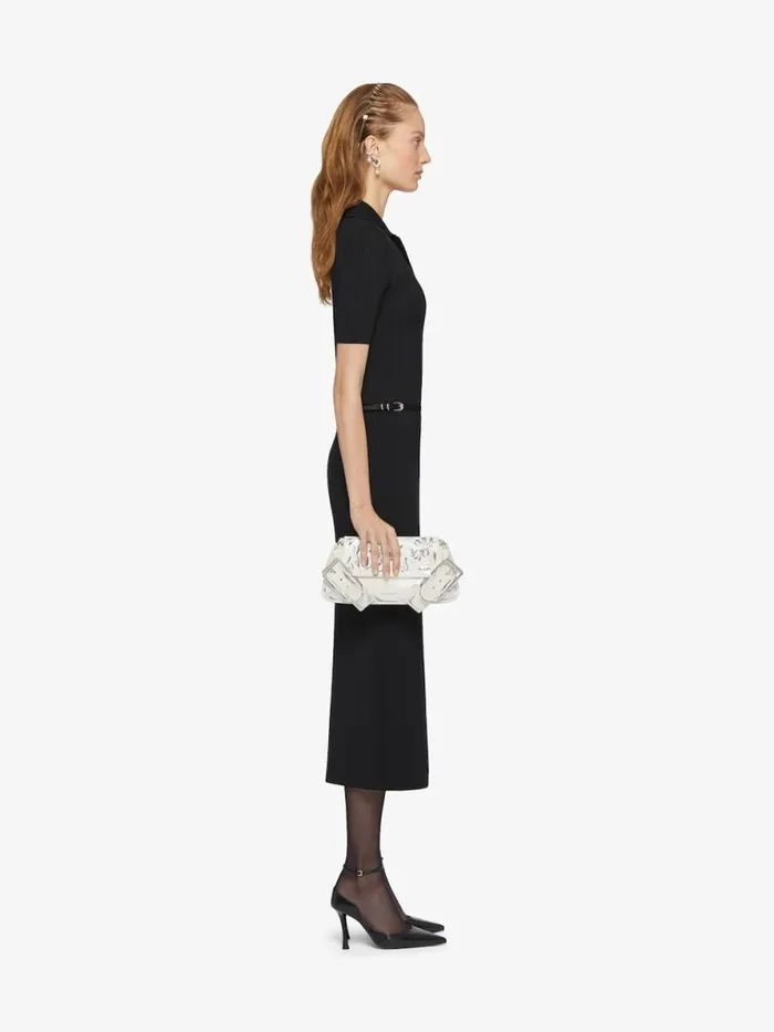 Voyou Shoulder Flap Bag In Leather With Floral Pattern Ivory Women Givenchy Shoulder Bags
