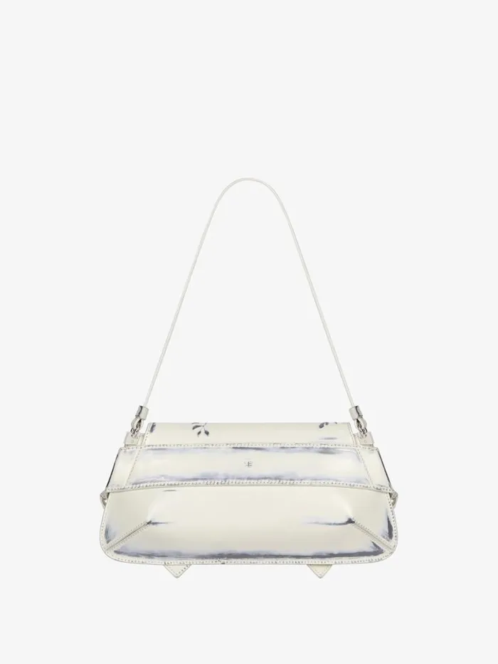 Voyou Shoulder Flap Bag In Leather With Floral Pattern Ivory Women Givenchy Shoulder Bags