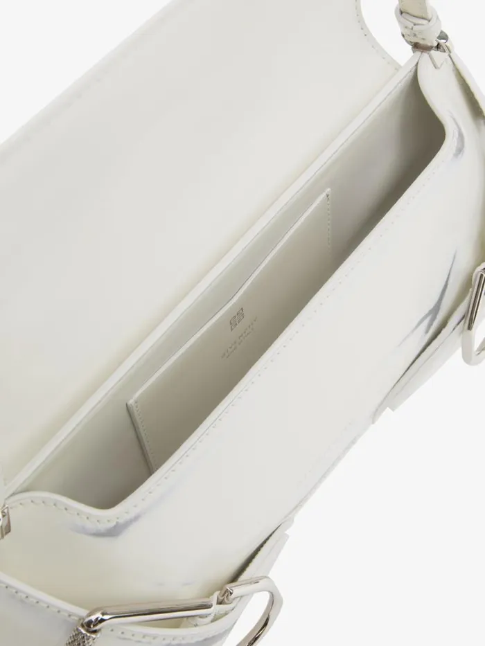 Voyou Shoulder Flap Bag In Leather With Floral Pattern Ivory Women Givenchy Shoulder Bags