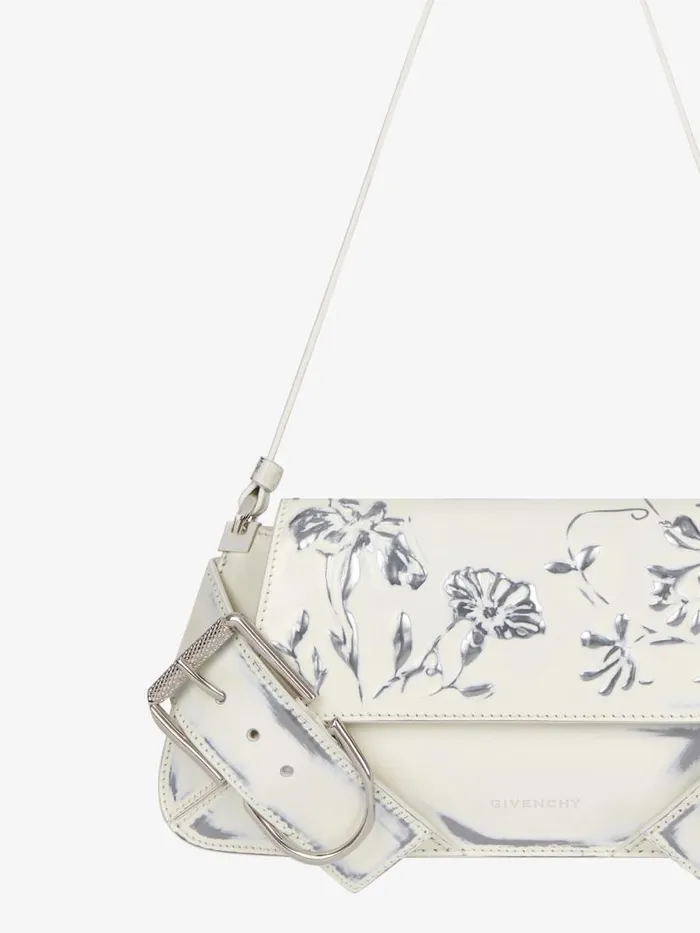 Voyou Shoulder Flap Bag In Leather With Floral Pattern Ivory Women Givenchy Shoulder Bags