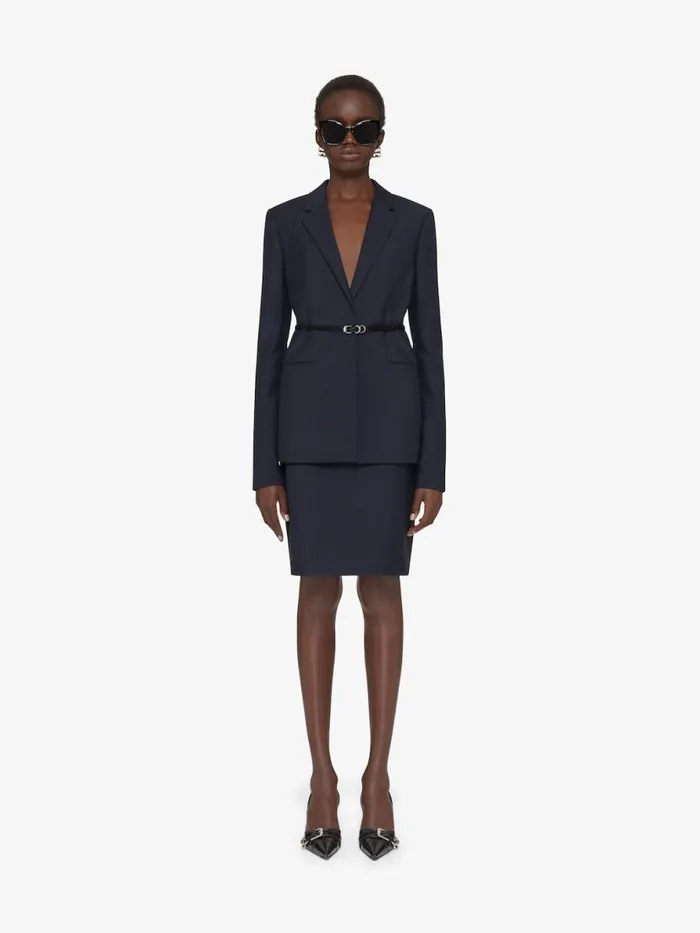 Voyou Skirt In Wool And Mohair Night Blue Women Givenchy Skirts