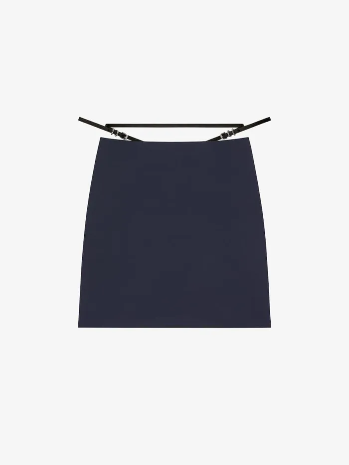 Voyou Skirt In Wool And Mohair Night Blue Women Givenchy Skirts