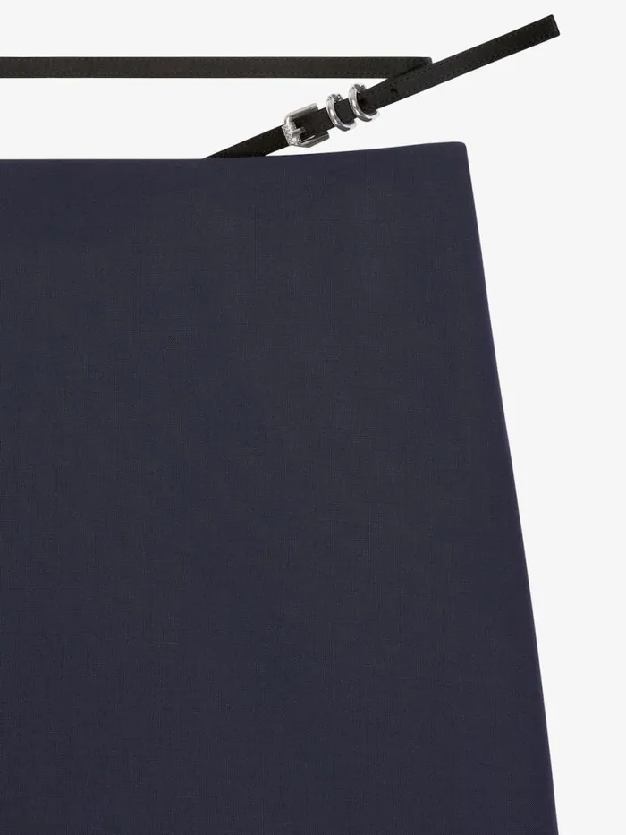 Voyou Skirt In Wool And Mohair Night Blue Women Givenchy Skirts