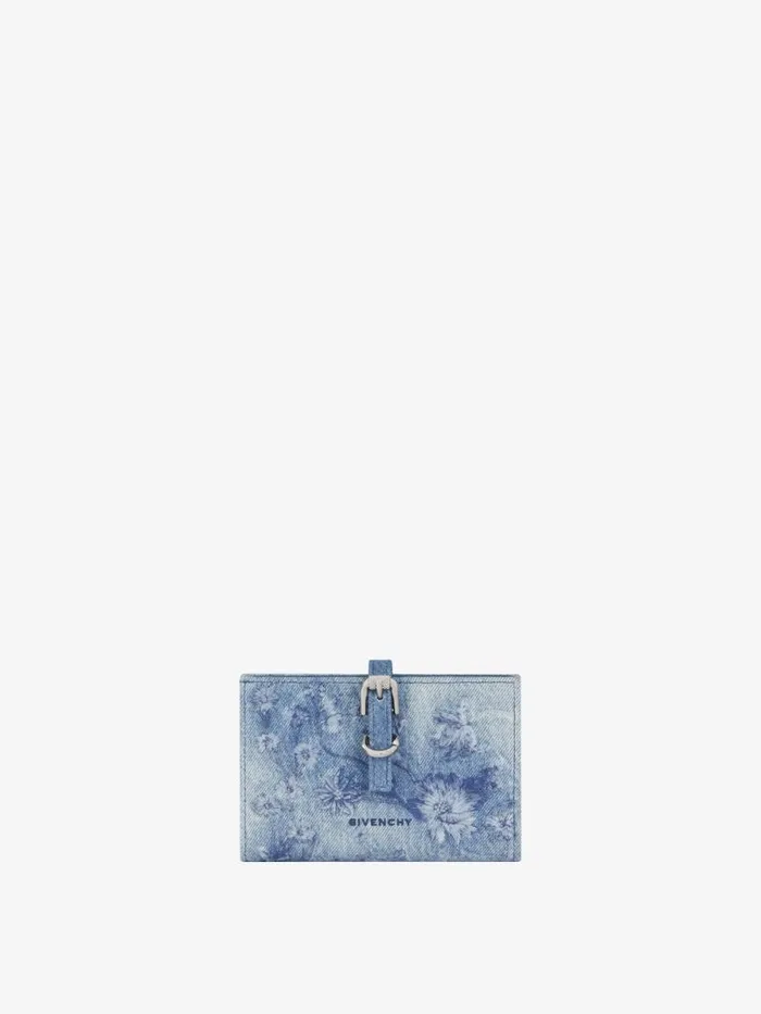 Voyou Wallet In Washed Embroidered Denim Medium Blue Women Givenchy Wallets and Card Holders Voyou Wallet In Washed Embroidered Denim Medium Blue Women Givenchy Wallets and Card Holders