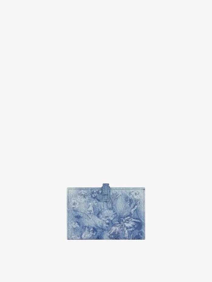 Voyou Wallet In Washed Embroidered Denim Medium Blue Women Givenchy Wallets and Card Holders