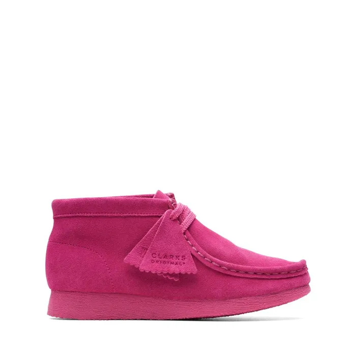 Wallabee Boot Older Hot Pink Suede Kids Clarks Originals