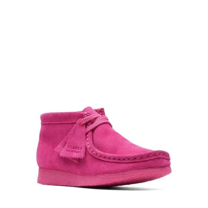 Wallabee Boot Older Hot Pink Suede Kids Clarks Originals