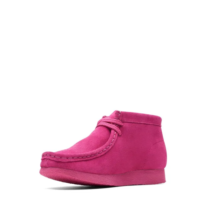 Wallabee Boot Older Hot Pink Suede Kids Clarks Originals