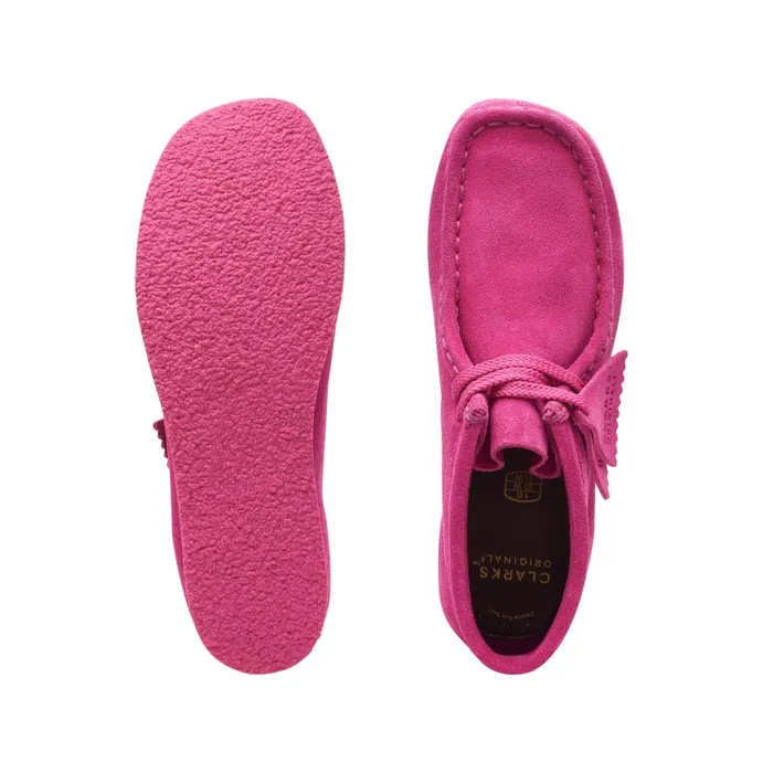 Wallabee Boot Older Hot Pink Suede Kids Clarks Originals