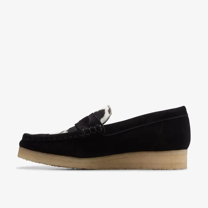 Wallabee Loafer Cow Print HairOn Women Clarks SlipOns