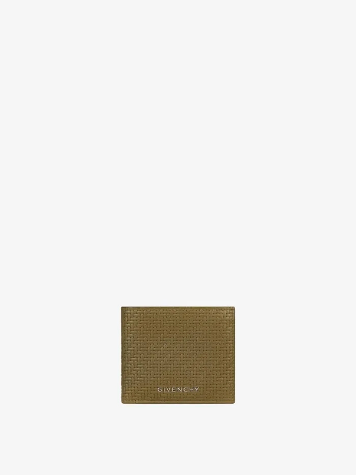 Wallet In BraidedEffect Leather Khaki Men Givenchy Wallets and Card Holders