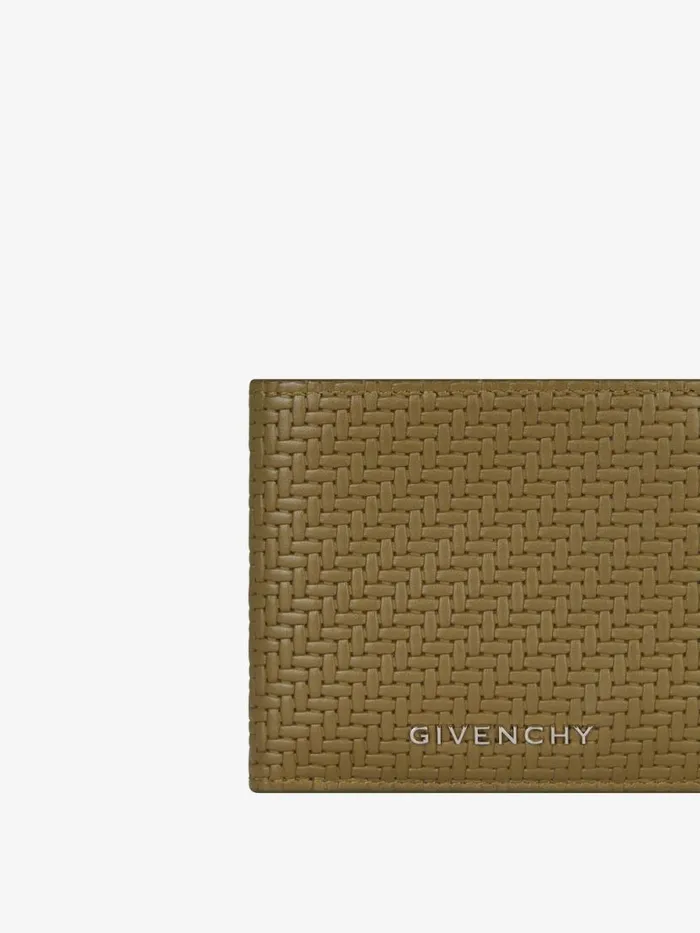 Wallet In BraidedEffect Leather Khaki Men Givenchy Wallets and Card Holders
