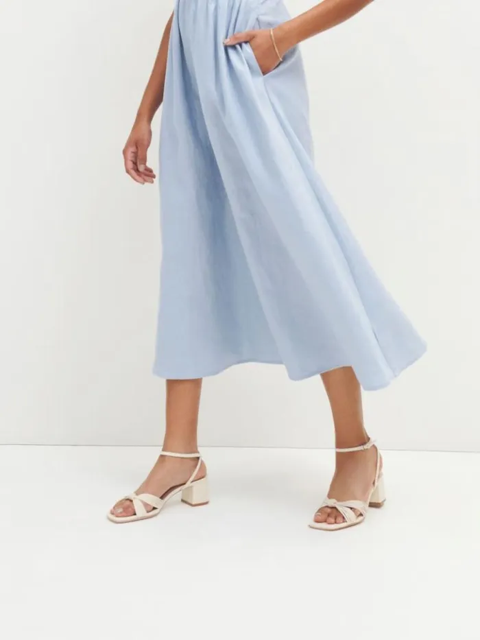 WeddingsShoes The Reformation Emily Mignon Sandal Almond