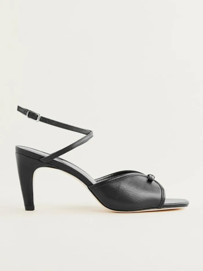 WeddingsShoes The Reformation Gene Heeled Sandal Black Leather