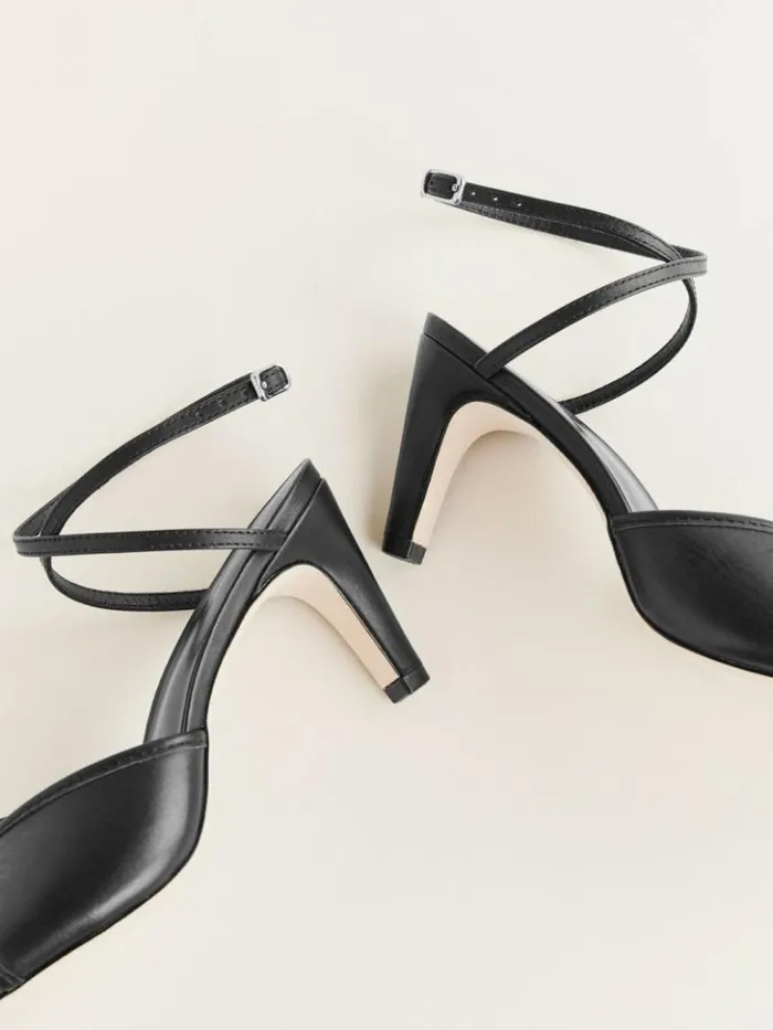 WeddingsShoes The Reformation Gene Heeled Sandal Black Leather