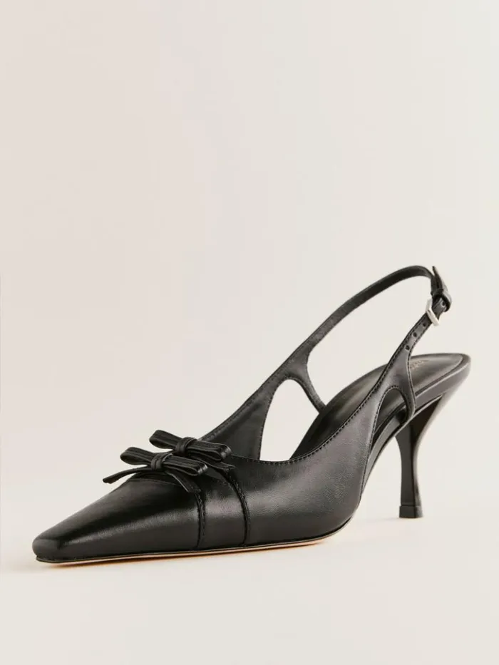 WeddingsShoes The Reformation Noreen Slingback Pump Black Leather