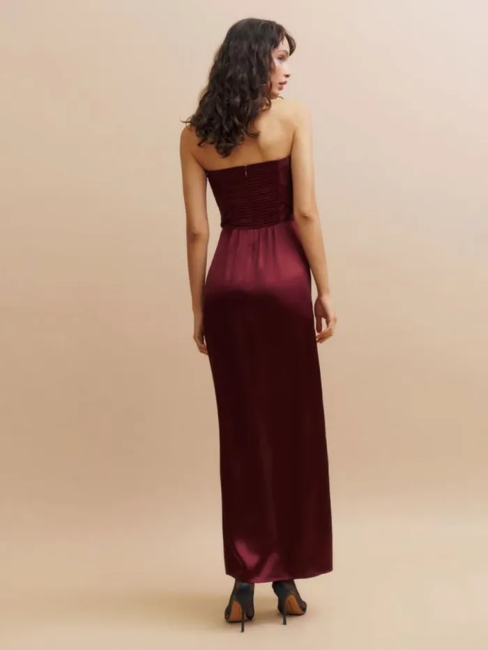 Weddings The Reformation Barrow Silk Dress Chianti