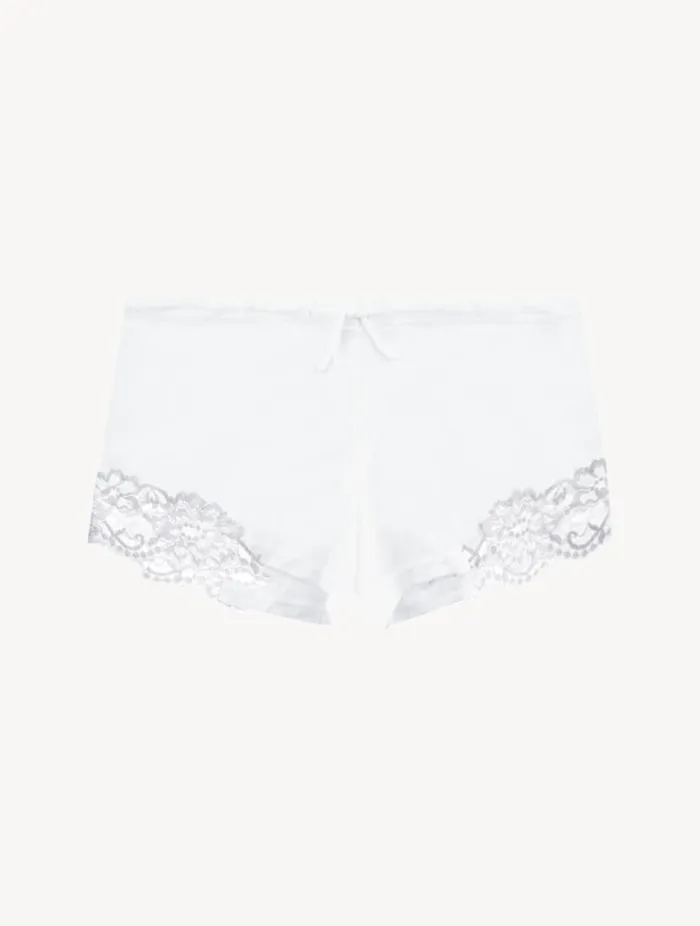 White Cotton Sleep Shorts Sleepwear La Perla Pajamas