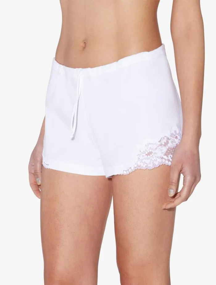 White Cotton Sleep Shorts Sleepwear La Perla Pajamas