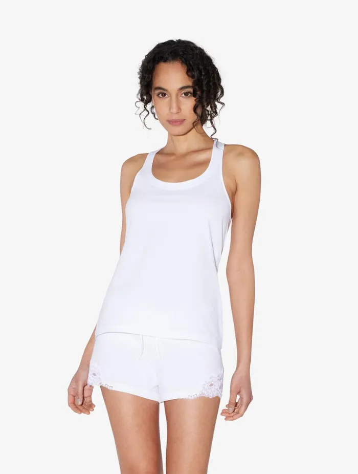 White Cotton Sleep Shorts Sleepwear La Perla Pajamas