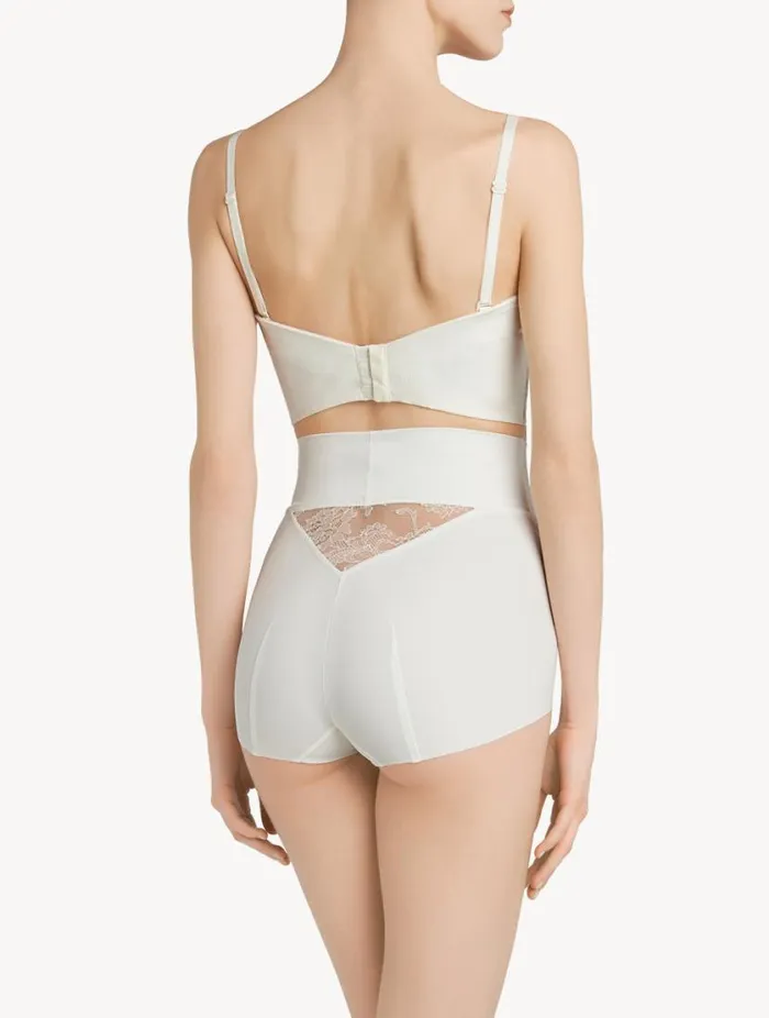 White Lycra Control Fit Highwaist Briefs With Chantilly Lace Lingerie La Perla Highwaist White Lycra Control Fit Highwaist Briefs With Chantilly Lace Lingerie La Perla Highwaist