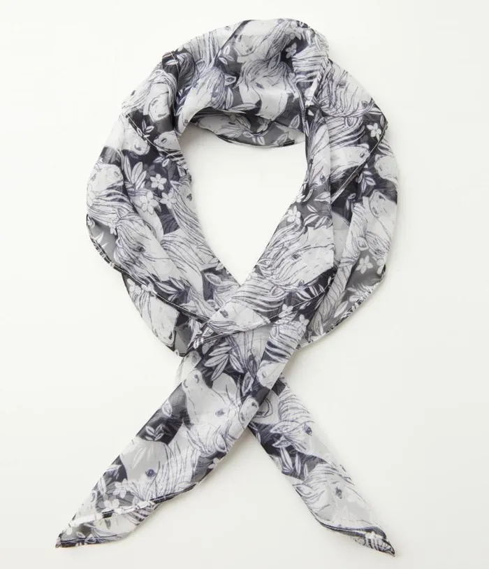 Wild Horses Print Hair Scarf Accessories Unique Vintage Gloves and Scarves