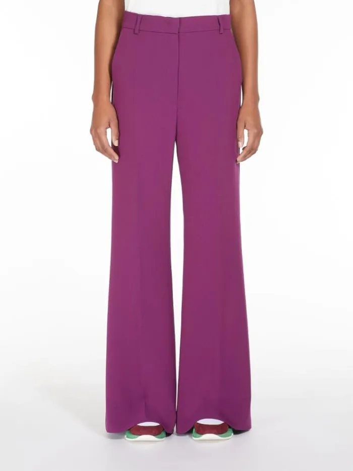Woman Bell Bottom Trousers In Cady Bordeaux Maxmara Trousers