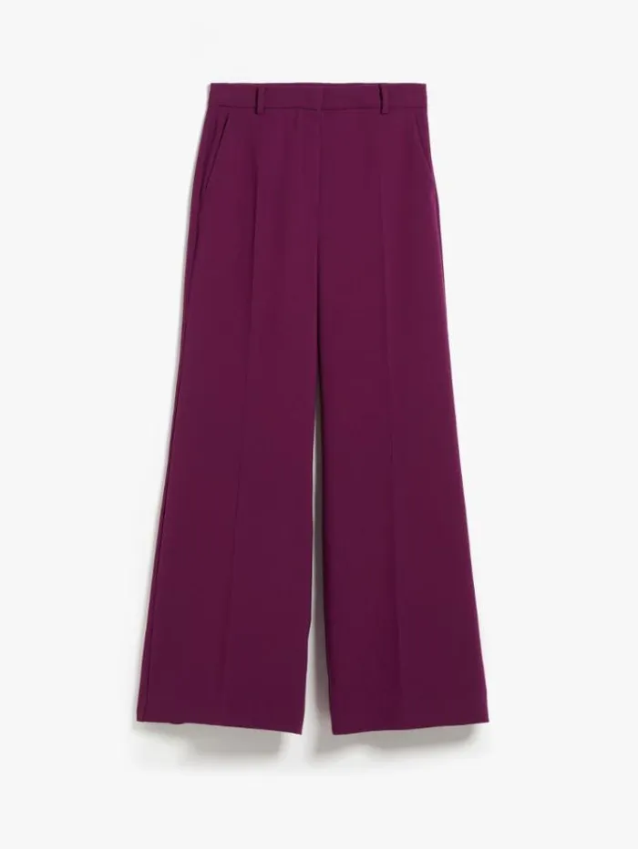 Woman Bell Bottom Trousers In Cady Bordeaux Maxmara Trousers Woman Bell Bottom Trousers In Cady Bordeaux Maxmara Trousers