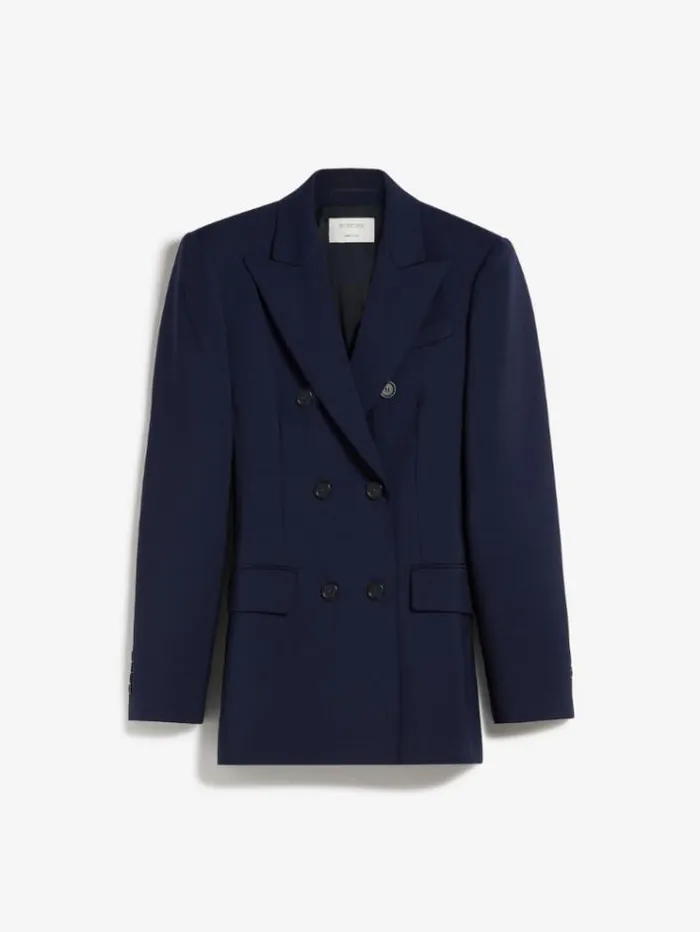 Woman Blazer In Natural Stretch Pure Wool Midnightblue Maxmara Suit Woman Blazer In Natural Stretch Pure Wool Midnightblue Maxmara Suit
