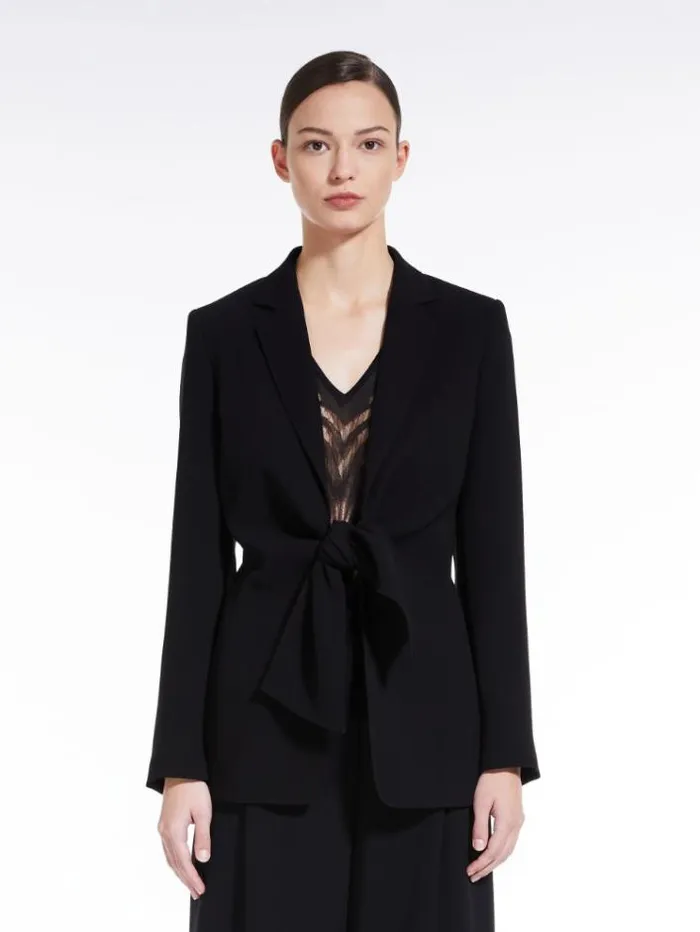 Woman Cady Jacket With Bow Black Maxmara Suit
