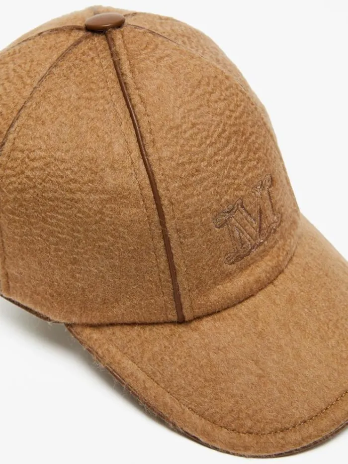 Woman Cashmere Baseball Cap Camel Maxmara Hats