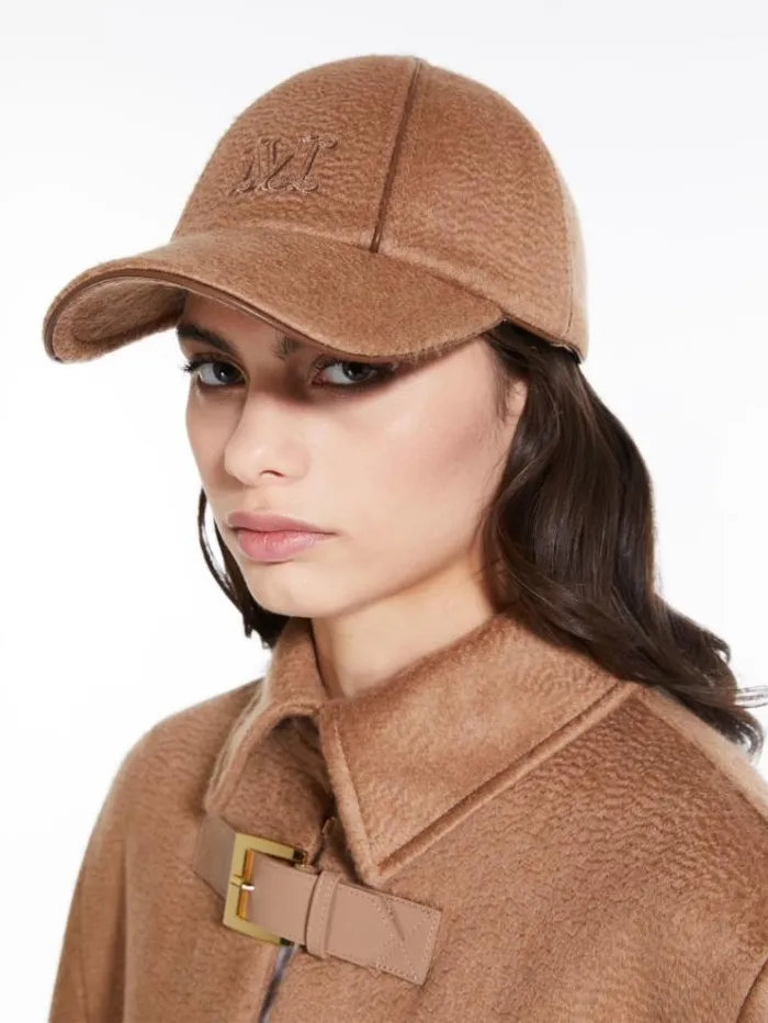 Woman Cashmere Baseball Cap Camel Maxmara Hats Woman Cashmere Baseball Cap Camel Maxmara Hats