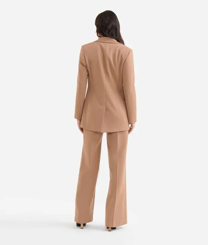 Woman Coats and Jackets Alviero Martini Stretch Fabric Jacket With Geo Classic Waist Ties Camel