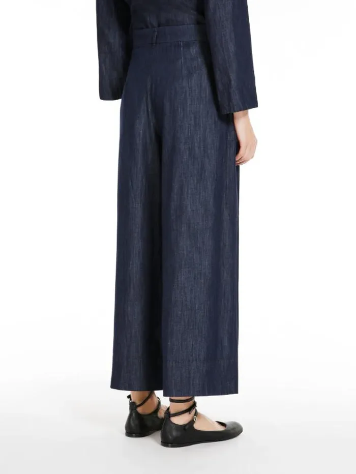 Woman Cotton Denim Trousers Navy Maxmara Trousers Woman Cotton Denim Trousers Navy Maxmara Trousers