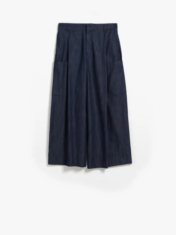 Woman Cotton Denim Trousers Navy Maxmara Trousers Woman Cotton Denim Trousers Navy Maxmara Trousers