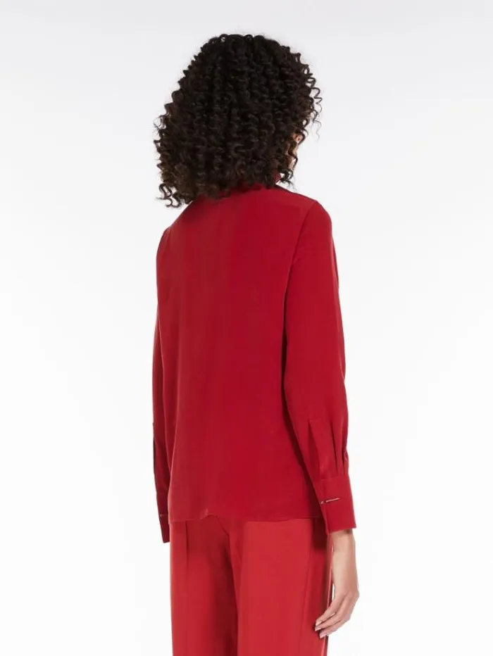 Woman Crepe De Chine Shirt Red Maxmara Shirts And Tops Woman Crepe De Chine Shirt Red Maxmara Shirts And Tops