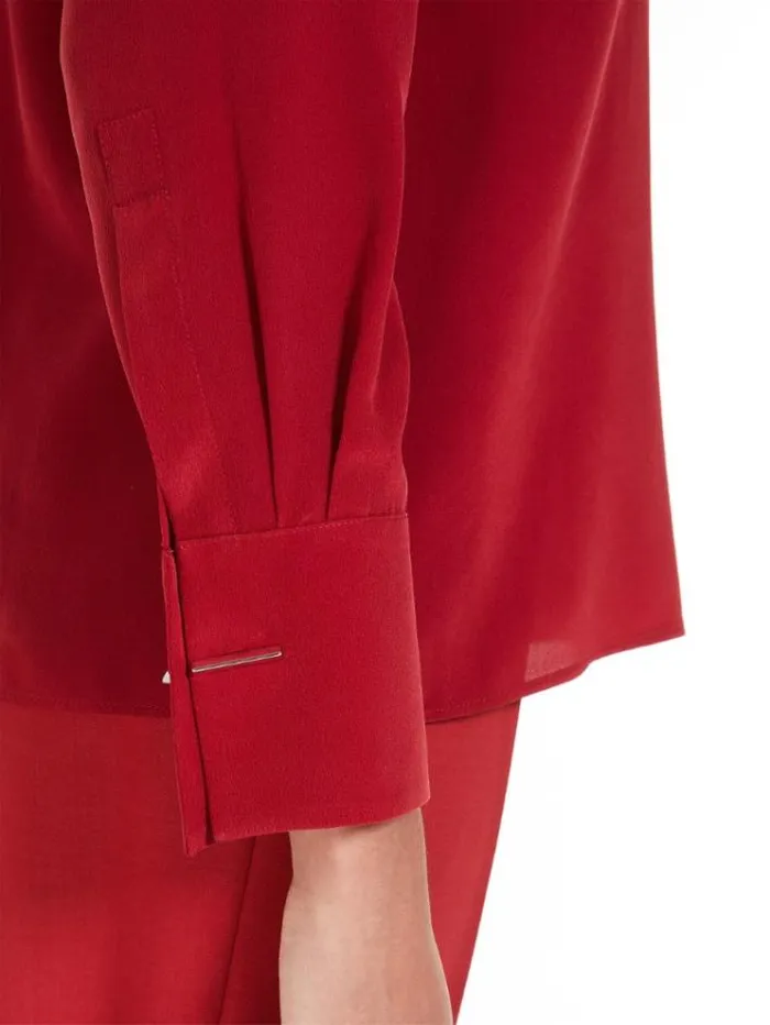 Woman Crepe De Chine Shirt Red Maxmara Shirts And Tops Woman Crepe De Chine Shirt Red Maxmara Shirts And Tops