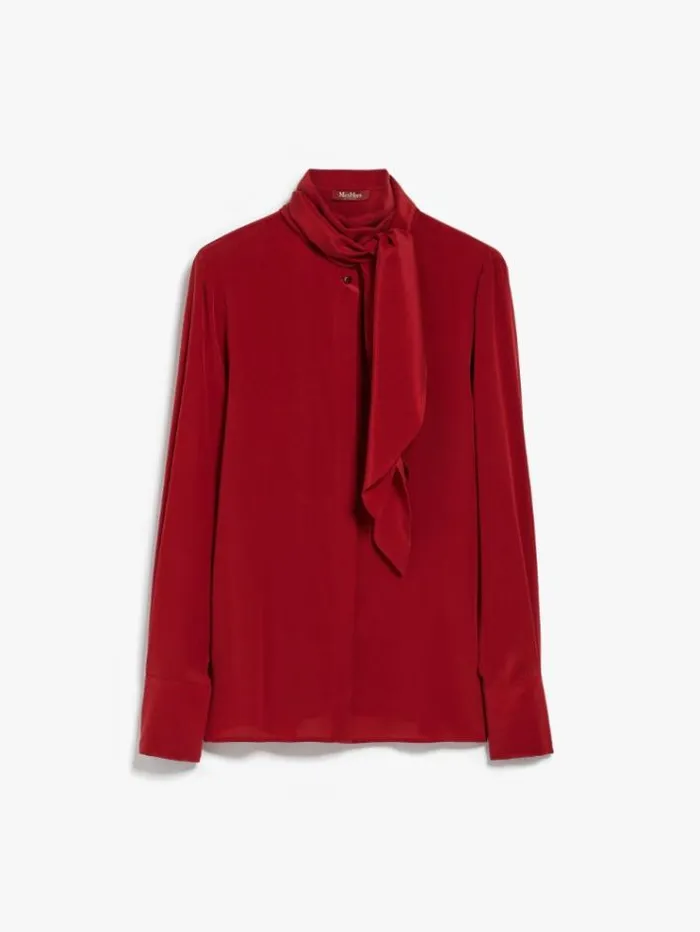 Woman Crepe De Chine Shirt Red Maxmara Shirts And Tops Woman Crepe De Chine Shirt Red Maxmara Shirts And Tops