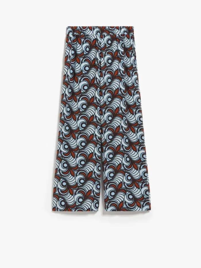 Woman Cropped Silk Trousers Tobacco Maxmara Trousers Woman Cropped Silk Trousers Tobacco Maxmara Trousers