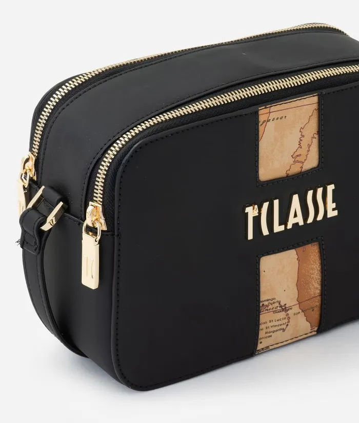 Woman Crossbody Bags Alviero Martini Journey Geo Small TwoZip Reporter Crossbody Bag Black