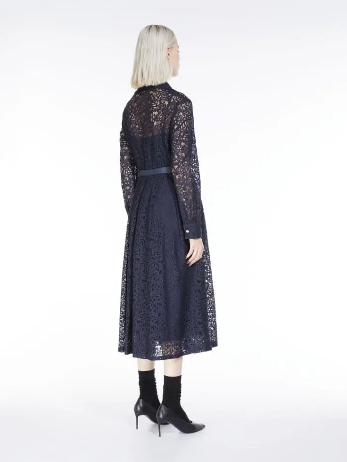 Woman Doublebreasted Lace Dress Navy Maxmara Dresses Woman Doublebreasted Lace Dress Navy Maxmara Dresses