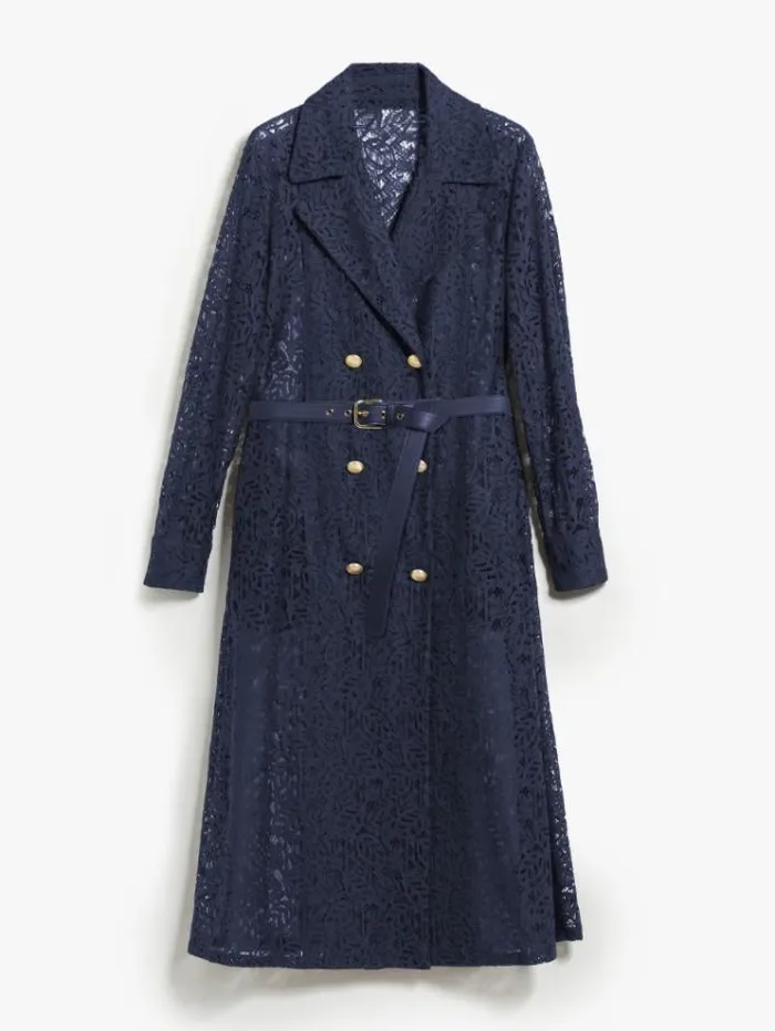 Woman Doublebreasted Lace Dress Navy Maxmara Dresses Woman Doublebreasted Lace Dress Navy Maxmara Dresses