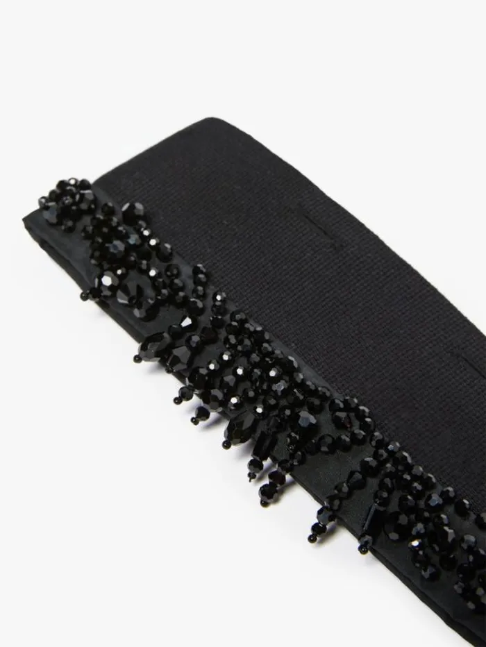 Woman Embroidered Cuffs Black Maxmara The Cube Accessories Woman Embroidered Cuffs Black Maxmara The Cube Accessories