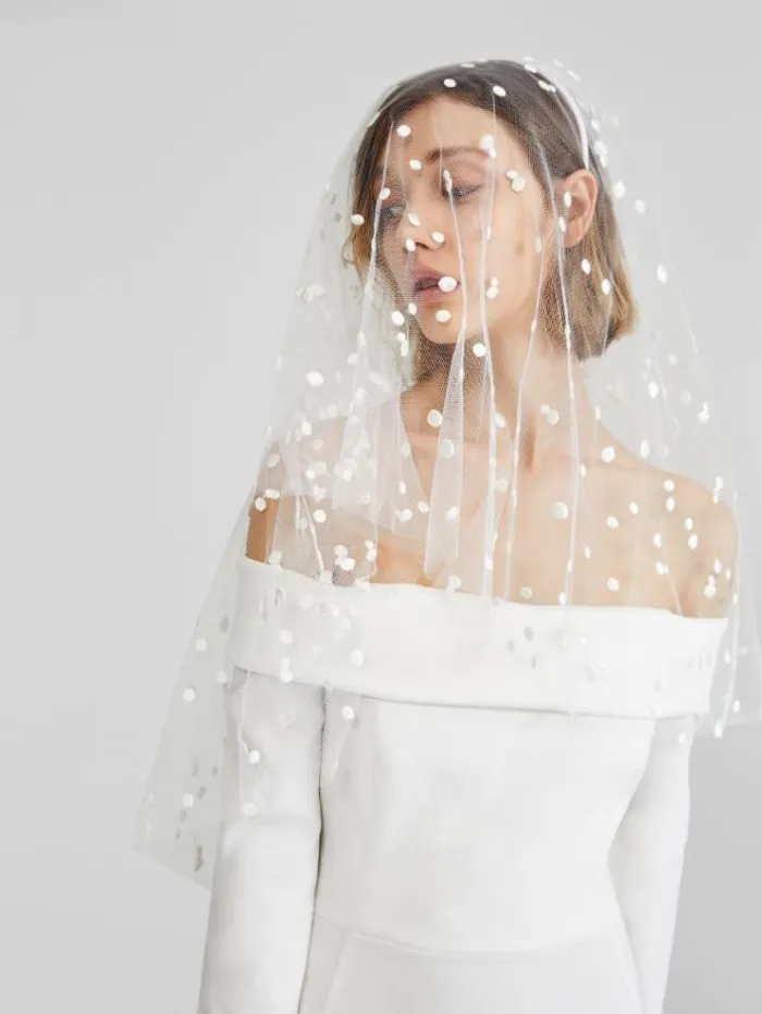 Woman Embroidered Tulle Veil White Maxmara Bridal Accessories