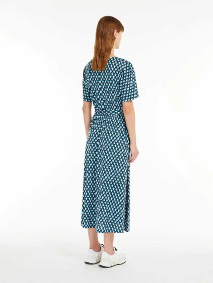 Woman Fit and Flare Jersey Dress Oil Maxmara Dresses Woman Fit and Flare Jersey Dress Oil Maxmara Dresses
