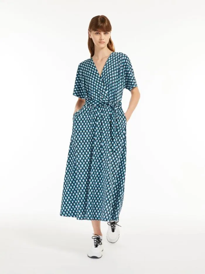 Woman Fit and Flare Jersey Dress Oil Maxmara Dresses Woman Fit and Flare Jersey Dress Oil Maxmara Dresses