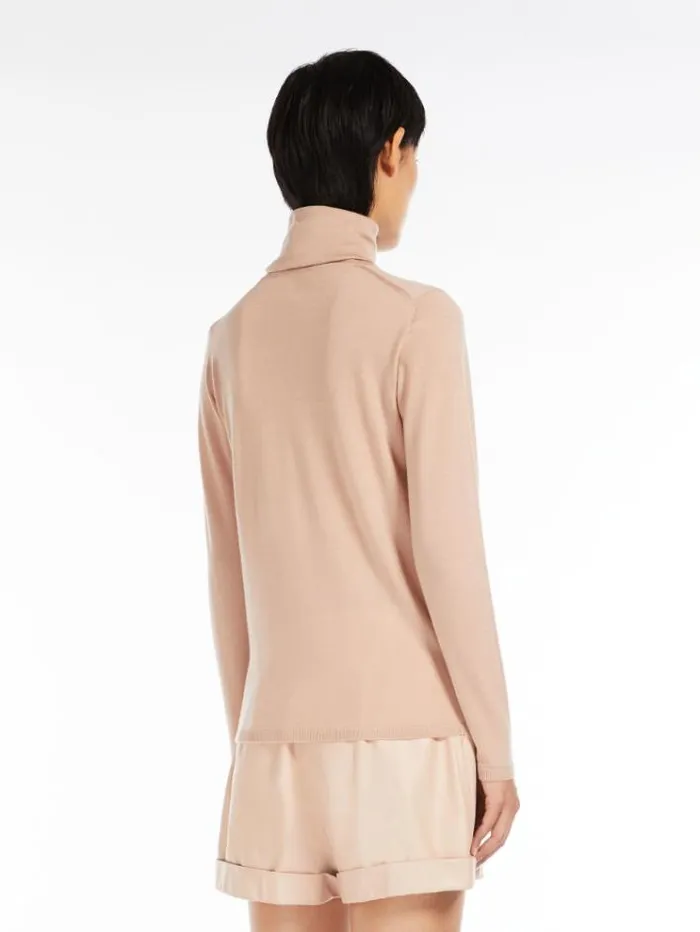 Woman Lightweight Wool Turtleneck Pink Maxmara Knitwear And Sweatshirts Woman Lightweight Wool Turtleneck Pink Maxmara Knitwear And Sweatshirts